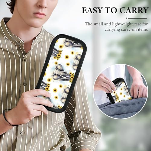 PPIKTC Portable Travel Carrying Bag for Switch, Sunflower Elephant Hard Shell Protective Case, Shockproof Game Organizer with 15 Game Cartridges - color: Design (336)