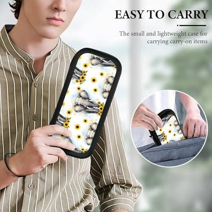 PPIKTC Portable Travel Carrying Bag for Switch, Sunflower Elephant Hard Shell Protective Case, Shockproof Game Organizer with 15 Game Cartridges - color: Design (336)