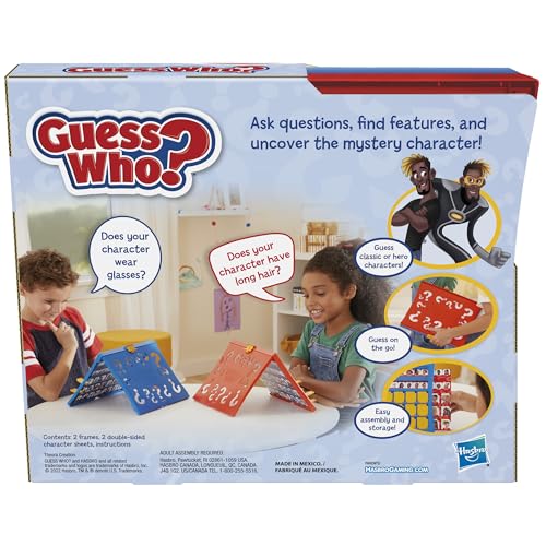 Hasbro Gaming Guess Who? Original,Easy to Load Frame,Double-Sided Character Sheet,2 Player Board Games for Kids,Guessing Games for Families,Ages 6 and Up