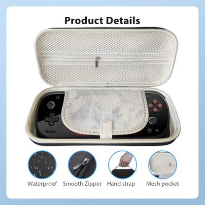 YAJOJO Carrying Case for AYANEO KONKR Pocket FIT Handheld Game Console with Lanyard & Carabiner,Hard Shell Cover with Pocket for KONKR Pocket FIT & Accessories ,Shockproof(Black)