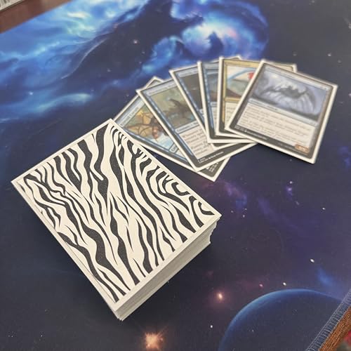 Foxtrot Designs TCG Art Card Sleeves - 100 Count Card Protectors with Matte Textured Back - Compatible with Magic The Gathering and Other TCGs & LCGs (Zebra) - color: Zebra