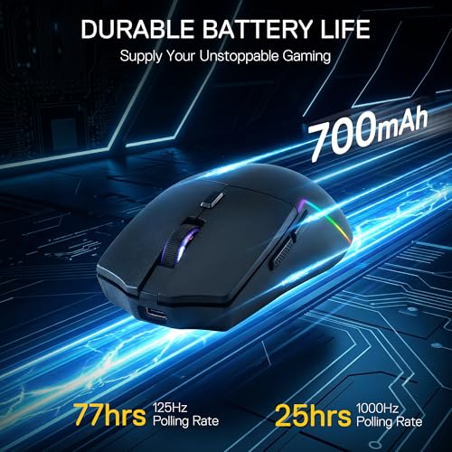 Redragon M730 PRO Wireless Lightweight RGB Gaming Mouse 10000 DPI | Cable-Free 0 Delay, Redefine Keybinding Macro, Vibing Backlight, Ergonomic Grip Body Comfort - size: Wireless