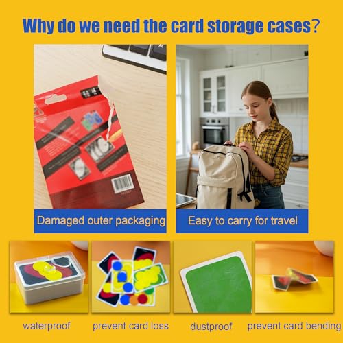 JINUPHION 4 Pcs Playing Card Case, for Go Fish/Old Maid/Oracle Card/Other Larger Than Standard Size Cards, Plastic Clear Card Deck Box Storage, 4 1/2" × 3 1/4" × 1 1/8" (NO Cards) - size: 4 pcs Large
