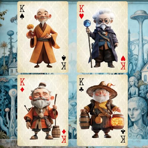 Playing Cards, Retro Style Poker Cards, Fantasy World Theme Poker Cards, 54 Unique Illustrations Playing Card, Double-Sided Anti Slip Pattern Design, Suitable for Collection and Gift.