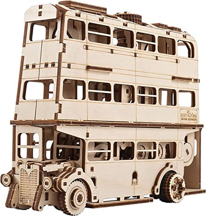 UGEARS Wooden 3D Puzzles for Adults - Harry Potter Knight Bus Wooden Model Building Kits with Spring-Powered Motor – Mechanical Harry Potter Puzzle DIY Crafts for Adults 268 Pcs - style: Knight Bus