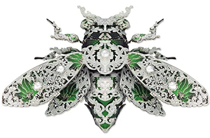 Piececool Metal 3D Puzzles for Adults, Cicada 3D Model Building Kits Insect Themed Animal Fashion Brooch Assembling DIY Crafts Creative Gifts - color: Cicada