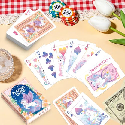Playing Cards 2 Pack, 2 Deck of Cards, Unicorn Theme Playing Cards | Standard, Poker Cards Set for Card Games, Family Game Night, Blackjack, Unicorn Party Favors, Birthday, Stocking Stuffers - style: Unicorn