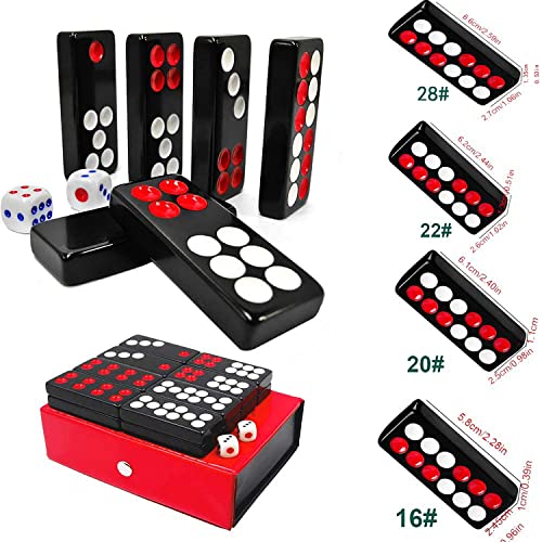 32PCS Pai Gow Tiles Game Set,Chinese Traditional Black Dominoes Pai Gow, Pai Gow Poker, Best Casino Game Party Fun Toy for Entertainemnt (16#) - size: 16#