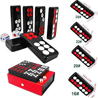 32PCS Pai Gow Tiles Game Set,Chinese Traditional Black Dominoes Pai Gow, Pai Gow Poker, Best Casino Game Party Fun Toy for Entertainemnt (16#) - size: 16#