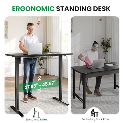 SIAGO Electric Standing Desk Adjustable - 63 x 24 Inch Sit Stand up Desk with Cable Management - 3 Memory Preset Adjustable Height Table | Smooth Height Adjustment, 200lbs Stability, 3 Memory Presets, Cable Management, Pre-Labeled Easy Assembly - color: B