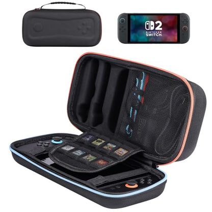 MOGOOD Carrying Case for Nintendo Switch 2 for Travel Fits Original Charger | Hard Shell Travel Storage with Soft Interior,Large Capacity, Fits Console,Joy-Cons, 8 Game Cartridges & Accessories - size: Large