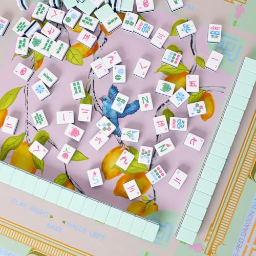 Jongyance Green American Learning Mahjong Mat (33”x33”), Anti-Slip, Mahjong Mat for Table, Mah-jongg Game Mat - color: Light Green
