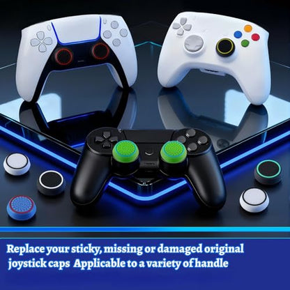 28 Pcs Controller Thumb Grips Set, Joystick Caps, Thumb Grip Cover Joystick Button Caps Controller Assist Silicone Accessories Replacement Parts