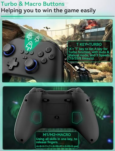 Megadream Mobile Game Controller for iPhone iPad, Wireless Android Gamepad - PS Remote Play, Xbox Cloud, Steam Link, GeForce Now, MFi Arcade Games, Micro & Hall Trigger, COD, with Phone Clip - color: Black