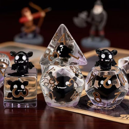 Bat DND Resin Dice Set, Polyhedral D&D Inclusion Dice for Dungeons and Dragons MTG RPG - color: Bat