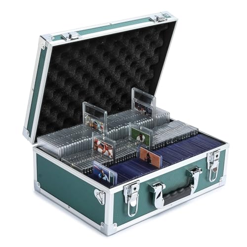 Collectable Trading Card Cases, Toploaders Storage Box, Magnetic Card Storage Hard Cabinet, Graded Card Storage Case, Sports & Trading Collector Storage Box (Green) - color: Green, size: Large