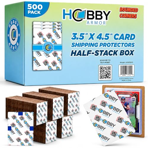 Hobby Armor Trading Card Shipping Protector, 3.5"x4.5" Cardboard - 500 Pack | Perfect Fit for Toploaders, Vibrant Multi-Color Print, Sturdy Lightweight Cardboard, Rounded Corners, Bend & Ding Protection - color: 500 Pack - Vibrant