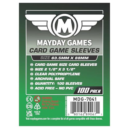 Mayday Games Standard Card Sleeves 63.5x88mm - 2 1/2" X 3 1/2 Clear Polypropylene, 40 Micron, 100 Standard Board Game Card Sleeves- MDG-7041 - size: Standard, style: Splendor