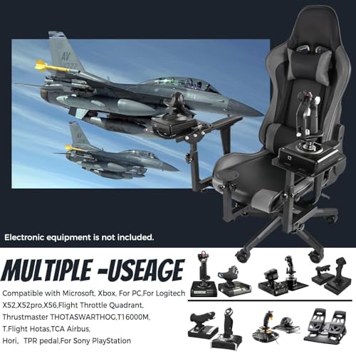 Gazzyt Removable Flight Simulator Cockpit with Gray Seat Fits for Logitech/Thrustmaster X52 X52PRO X56,Racing Wheel Hotas Warthog T16000M Not Included Pedals, Joystick and Throttle