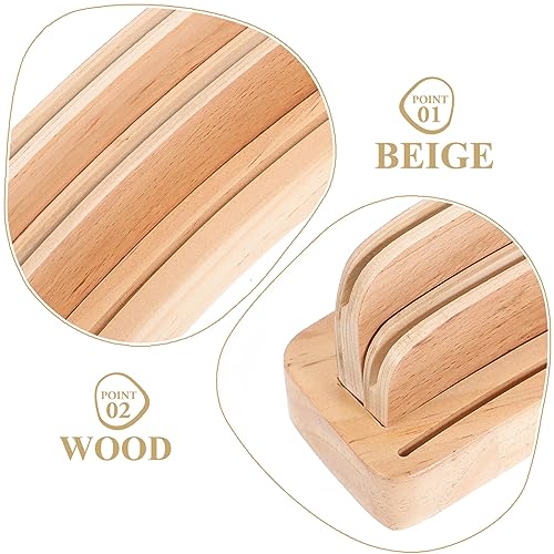 Gadpiparty Wooden Playing Card Holder Tray Curved Double Row Wooden Card Stand for Seniors and Adults 13.97 Inch Base Pallet Rack for Games