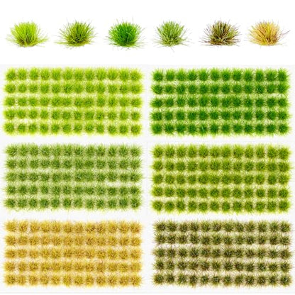 Warmtree 360 Pcs Static Grass Lowland Shrubs Tuft Terrain Model Kit for Train Landscape Railroad Scenery Sand Military Layout Model Miniature Bases and Dioramas - color: Color D