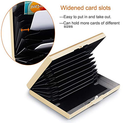 RFID Credit Card Holder Protector Metal Credit Card Wallet Business Card Holder for Men Women Gift Box Package (Gold) - color: 01 Gold