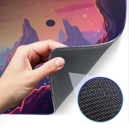 Gaming Mouse Pad, Non-Slip Rubber Base, Stitched Edges, 31.5x11.8 Inch Large Mouse Pad for Desk, Computer, Laptop, Office, (Planet Universe) - color: Cosmic Color