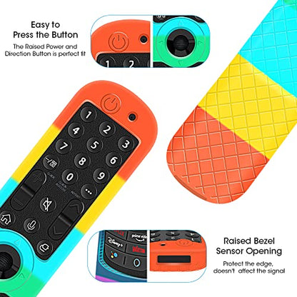 Silicone Case for LG AN-MR21GA 2021 Remote Control [Shockproof] Anti-Slip Protective Cover for LG MR22GA MR23GA MR24GN Magic Remote 2022 2023 2024 Case Sleeve Holder Protector Skin (Rainbow) - color: Rainbow