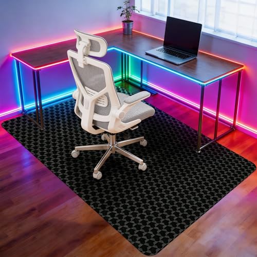 Vicwe Office Chair Mat for Hardwood Floor, 72" x 46" Desk Computer Chair Mat, Anti-Slip - color: Black, size: 72"x46" (for hard floors)