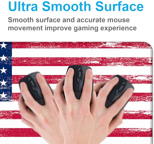 American Flag XXL Large Mouse Pad, Gaming and Home Stitching Side Table Mat | Large Extended Mouse Pad; Full Desk Coverage; Waterproof Coating; Stable Anti-Slide Base For Gaming, Office, Study Daily Use - color: American Flag