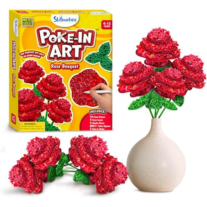 Skillmatics Poke-in Art – DIY Rose Bouquet, Wood Craft Kits | Mess-Free Fun for Kids, Creative Activity, Gifts for Girls & Boys Ages 4, 5, 6, 7, 8, 9, 10, 11, 12 - style: 8. Rose Bouquet