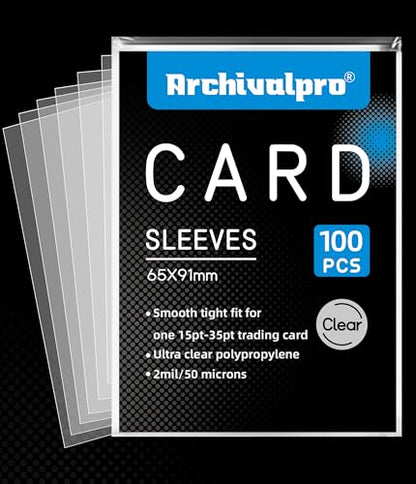 Ultra Clear Soft Penny Sleeves - 100pcs Standard Size Trading Card Protectors, Fits 15PT-35PT Cards, Acid-Free PVC-Free Card Sleeves for Collectors, Sports & Outdoors - size: 65×91mm (2.56"×3.58")