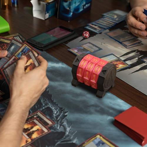 MTG Life Counter Wheel Health Tracker Gradient Game Counter for Board Game Compatible Table top Games with Magic Card Game Accessories CCG Creature Stats (Red) - color: Red