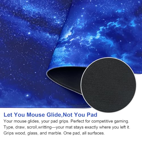 Noise Reduction Large Mouse Pad-70x30 Bluesky | Non-Slip Rubber Base 27.5x11.8IN Computer Desk Mat for PC,Mac,Laptop-Stitched Edges and Smooth Surface for Office,Home,Work - color: 70x30 Bluesky