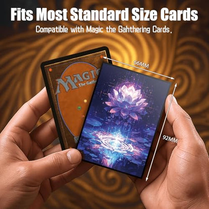 MTG Card Sleeves - Pixel Lotus - Ultra Clear Front & Matte Finish Back, 100 Count Standard Size Matte Art Sleeve for Magic The Gathering