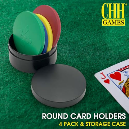 CHH Round Card Holders with Case – Set of 4 in Red, Yellow, Green & Blue