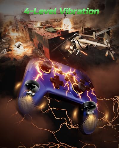 VOYEE Switch Controllers for Switch/Lite/OLED/PC, Pro Controller | Wireless, Programmable, RGB Lightning LED, 10-15H Runtime, One-key Pairing, Turbo, Vibration, 6-Axis Motion Control, Wake-up - color: Blue