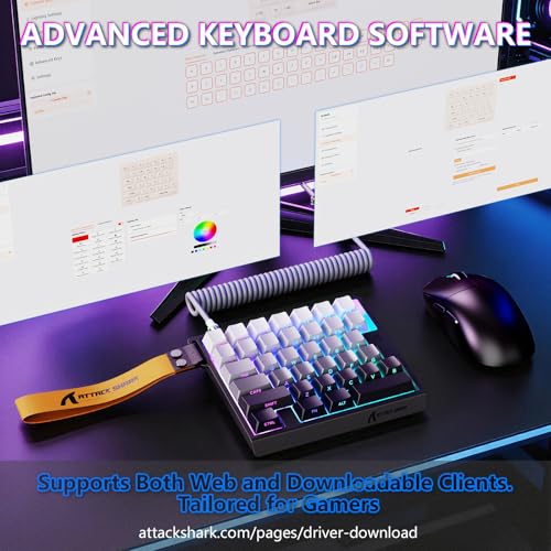 ATTACK SHARK M36 HE One-Handed Magnetic Switch Keyboard, 8000Hz Polling,Hot‑Swappable,High‑Precision 0.01mm, 36 Keys Rapid Fast Wired Keypad with RGB Backlit, C01 Ultra Led Aviator Cable-Moonlit Night - color: Moonlit Night