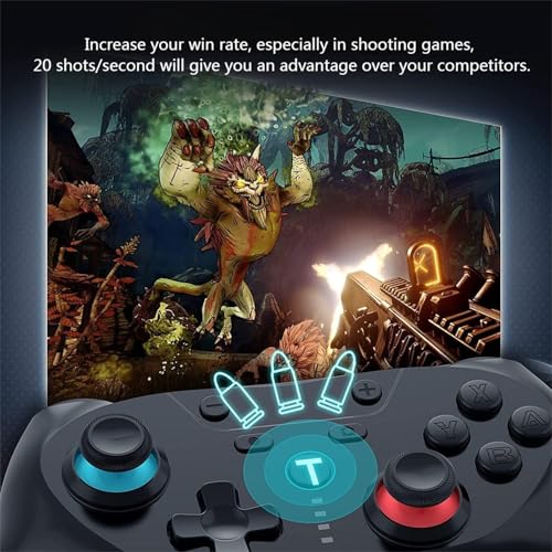 Matbip Wireless Controller for Switch/Switch Lite/Switch OLED/Switch 2, Wireless controller with 2 back buttons, 3-level TURBO adjustable(blue&red) - color: 1 blue&red