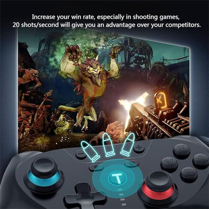 Matbip Wireless Controller for Switch/Switch Lite/Switch OLED/Switch 2, Wireless controller with 2 back buttons, 3-level TURBO adjustable(blue&red) - color: 1 blue&red