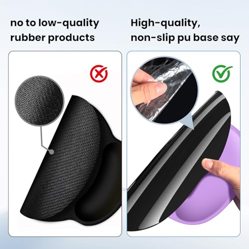 Mouse pad with Wrist Rest,Relieving Pain Memory Foam Computer pad, Ergonomic Desktop Mouse, Silicone Material Mouse pad, with Non-Slip PU Base (Purple) - color: purple