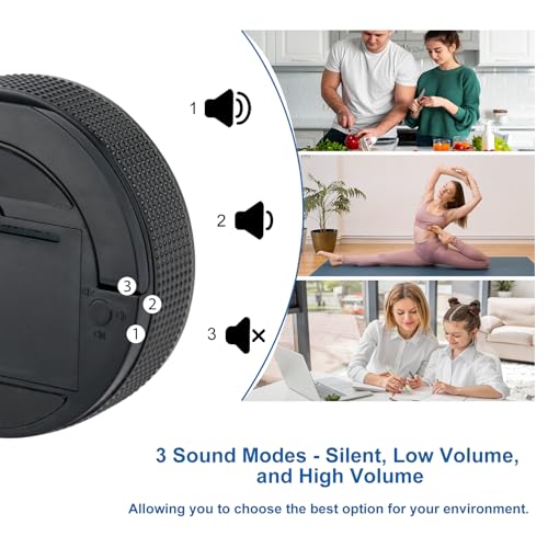 Magnetic Kitchen Timer with Large LED Digital Display, Countdown Countup Visual timers with 3 Volume Levels, 3 Preset 5/15/25 Mins Adjustable Productivity Alarm for Cooking Classroom Fitness Studying