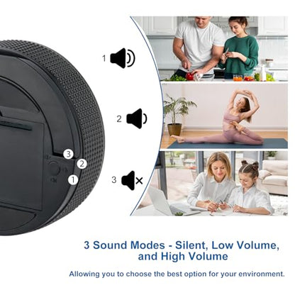 Magnetic Kitchen Timer with Large LED Digital Display, Countdown Countup Visual timers with 3 Volume Levels, 3 Preset 5/15/25 Mins Adjustable Productivity Alarm for Cooking Classroom Fitness Studying