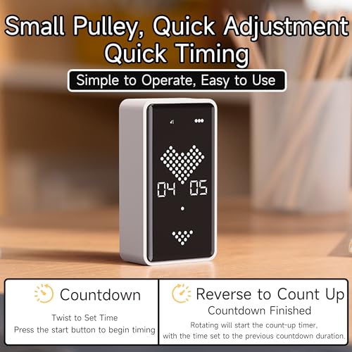 Visual Timer, Rechargeable Digital Hourglass Timer with LED Display | Large display, magnetic back and adjustable volume for classroom, kitchen, fitness, study and kids learning - color: Black