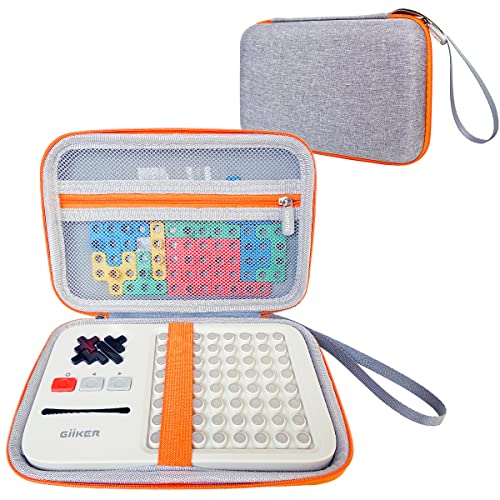 JCHPINE Hard Carrying Case for GiiKER Super Blocks Puzzle Game | Protective Storage Holder for GiiKER Brain Teaser Puzzles Interactive Handheld Game Console Accessories (Orange Case only) - color: Orange-Grey