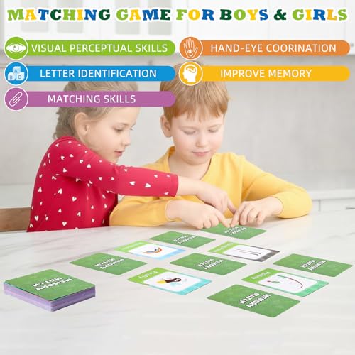 Zubebe 4 Sets Memory Matching Game for Kids Memory Match Fun Matching Game Educational Toys for Family Night, Party Favors, Classroom Prizes (Style 2) - style: Style 2