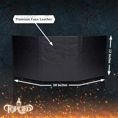 Game Master Screen - 30in Portrait DM Screen Compatible with Dungeons and Dragons and Other TTRPG - Faux Dragon Skin with Clear Dry Erase 8.5 x 11 Pockets - Slipcase Stores with DND Books - Black - color: Portrait Black