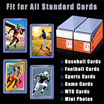 1000 Card Sleeves Top Loads for Cards,3"X4"Baseball Card Protectors,Toploaders Hard Plastic for Trading Game Sports Football Cards(500 Hard Protectors + 500 Soft Sleeves) - size: 500 Hard Sleeves+500 Soft Sleeves
