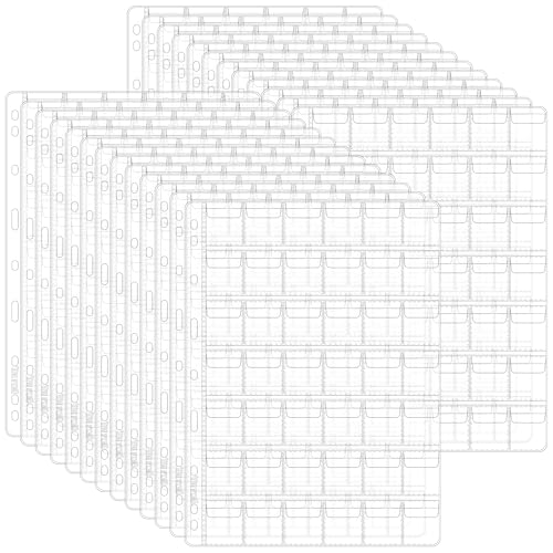 25 Sheets Coin Pocket Pages - 42 Pocket Standard 9-Hole 1050 Pockets Inserts Collecting Sleeves for Coins [33mm X 28mm Each Pocket] CS0312540 - color: 42 Pocket(28mm X 33mm Each Pocket), size: 25 Sheets