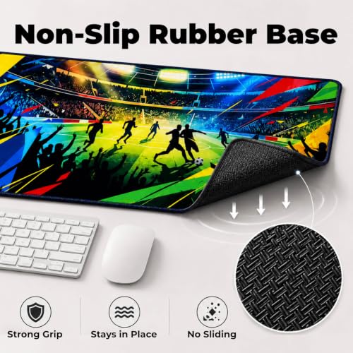 XL Mouse Pad Desk Keyboard Mat 31.5”x11.8”, 3mm Thick Non-Slip Smooth | Non-Slip Rubber Base 3mm Thick Large XL Extended Full Desk Long Computer Desktop Keyboard Gaming Desk Mat Mouse Pad Mousepad - color: colorful